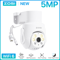ZOSI 3K 5MP Plug-in Wired WiFi Add-on Security Camera Auto Tracking PT Wireless Surveillance Camera Work with ZOSI WiFi 6 NVR