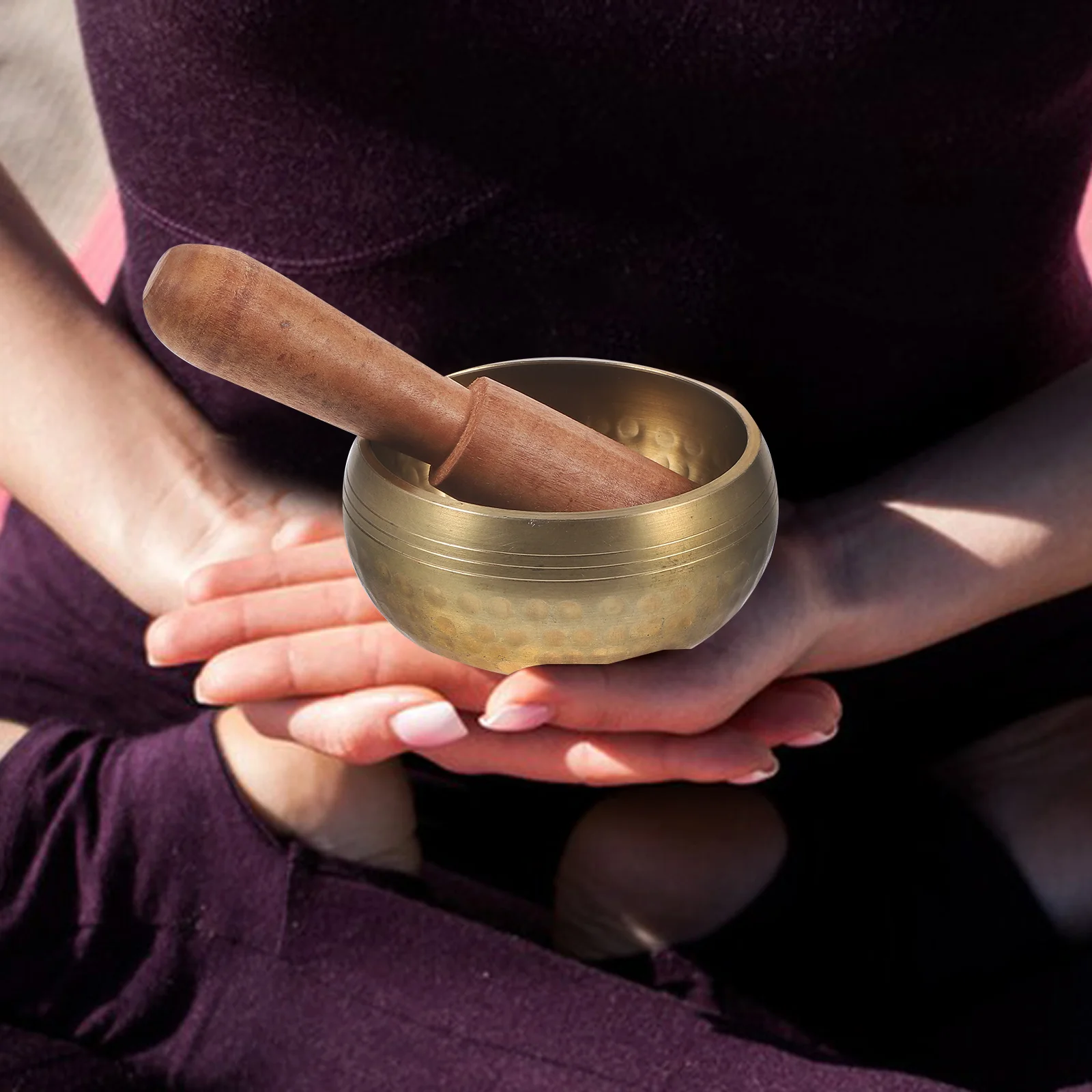 

8.5x8.5x4.5cm Buddhist Tibetan Singing Bowl Nepal Craft Metal Handmade Meditation Relaxation Sound Bowl for Yoga Vipassana