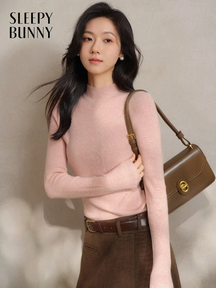 

Женская водолазка, вязаный топ, женская тонкая бесшовная рубашка с длинными рукавами, мягкая эластичная однотонная майка, уютная легкая базовая рубашка, наряды