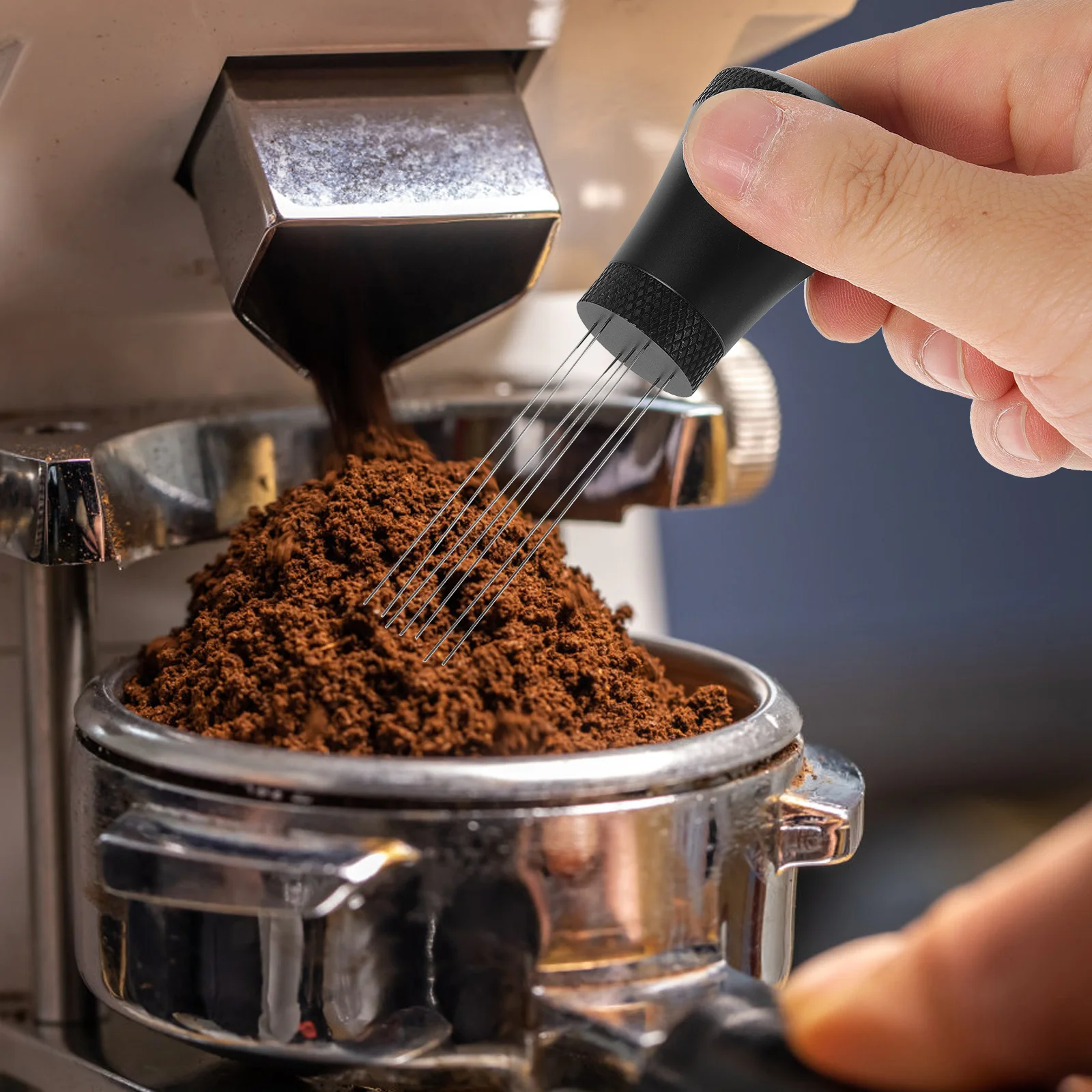 

1Pc Coffee Stainless Coffee Distribution Tool Steel Espresso Stirrer Powder Distribution Tool Accessories Uniform Base Storage