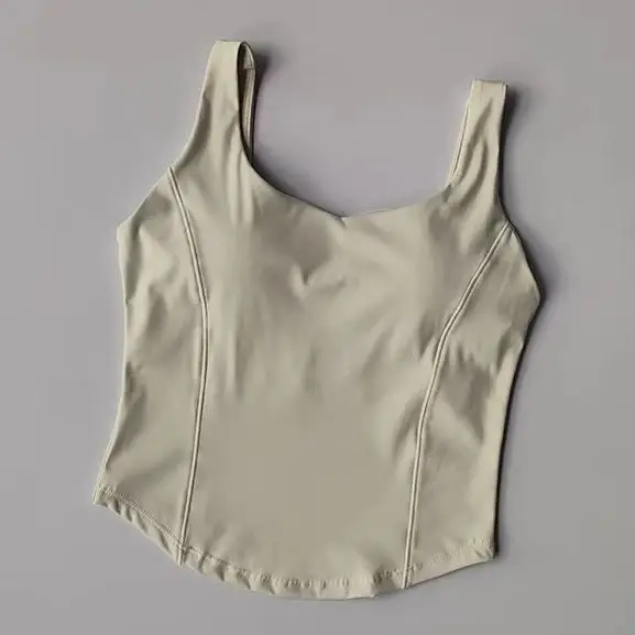 Women Sling Backless Fitness Tank Top Shockproof Sports Bra Support Slim Naked Feel Yoga Bralette For Running Workout Outerwear