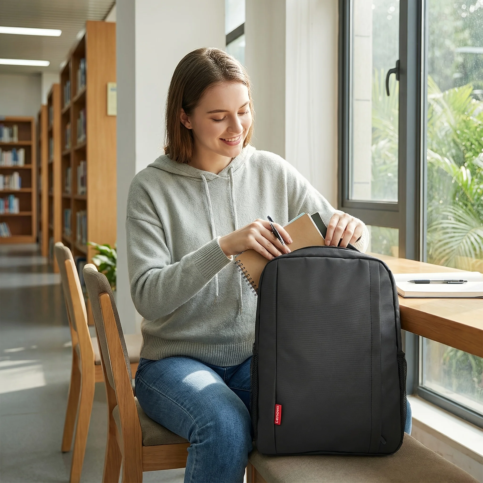Lenovo Thinkpad Q3 Business Laptop Backpack 15.6-inch Waterproof Polyester Fiber Large Capacity Travel Commuter Backpack