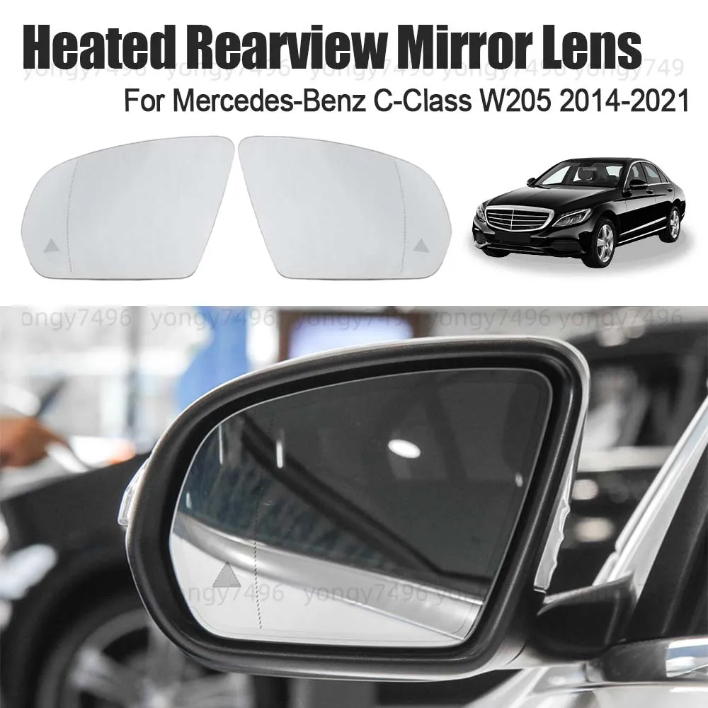 

Car Wide Angle Heated Rearview Mirror Lens For Mercedes-Benz C-Class W205 2014-2021 Car Rearview Accessories Mirrored Glass