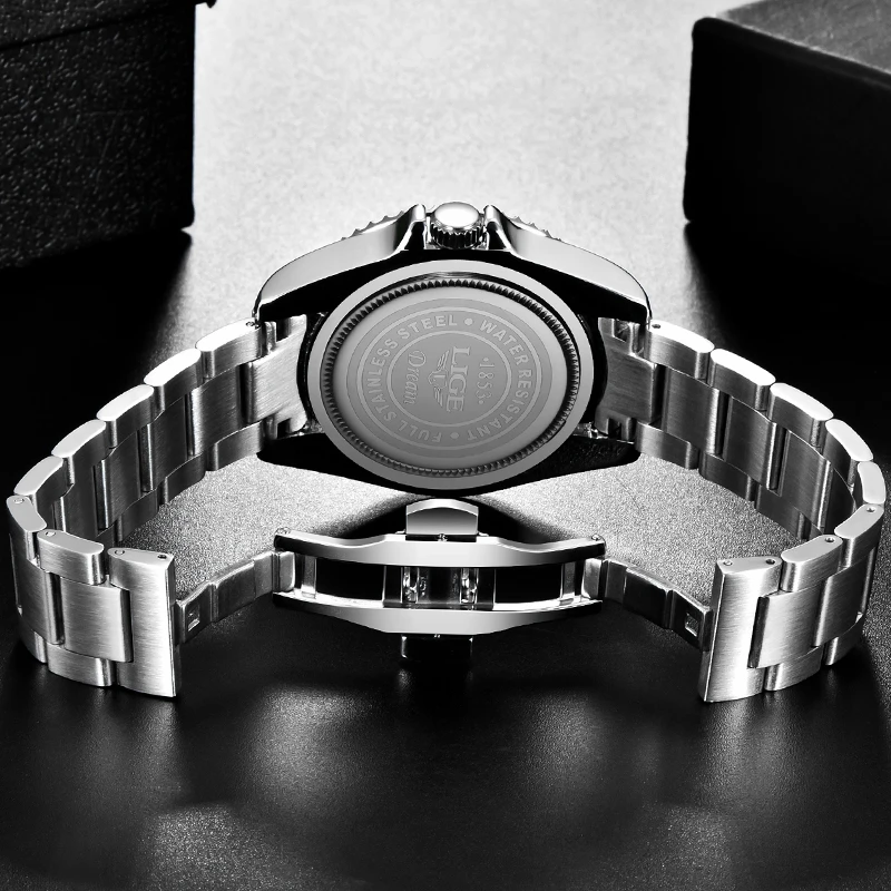 LIGE Man Wrist Watches for Men Stainless Steel Luxury Mens Watch Business Waterproof Date Clock Male Watches Relogios Masculinos