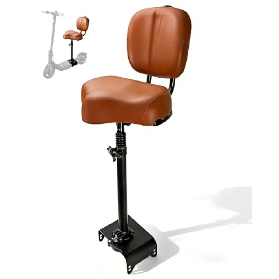 

Scooter Seat with Backrest for Ninebot F20/F25/F30/F40 Electric Kick Scooters Shock-Absorbing Upgrade Brown