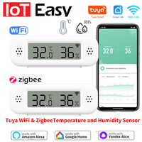 Tuya Zigbee WiFi Mini Temperature Humidity For Smart Home Thermometer Hygrometer APP Remote Work with Google Home Yandex Alexa