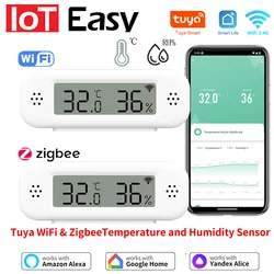 Tuya Zigbee WiFi Mini Temperature Humidity For Smart Home Thermometer Hygrometer APP Remote Work with Google Home Yandex Alexa