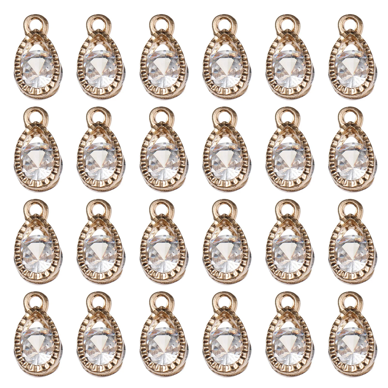50Pcs Zircon Alloy Pendant Charms Elegant Shiny Jewelry Making Necklace Bracelet Earrings DIY Craft Supplies Pendant