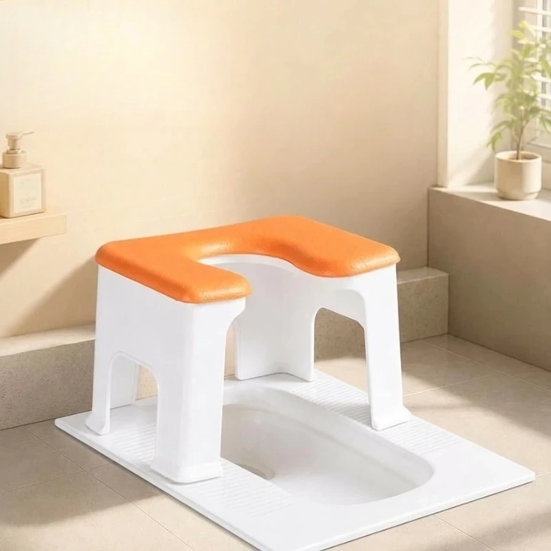 Portable U-Shaped Squat Toilet Seat Stool Thickened Non-slip Plastic Toilet Chair Household Stable Potty Chair Bathroom Chairs