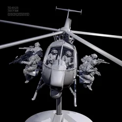 Kits de modelo de soldado de resina, helicópteros y pilotos (impresión 3D), TD-6123/3D, 25mm, 38mm, 50mm