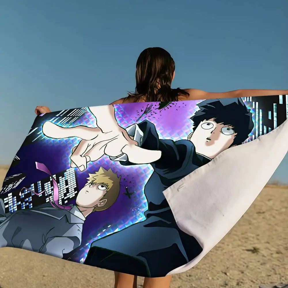 

Пляжное полотенце Anime Mob Psycho 100, милое летнее детское пляжное полотенце с героями мультфильмов, большое пляжное полотенце для ванной, бассейна, впитывающее микрофибра для плавания, путешествий