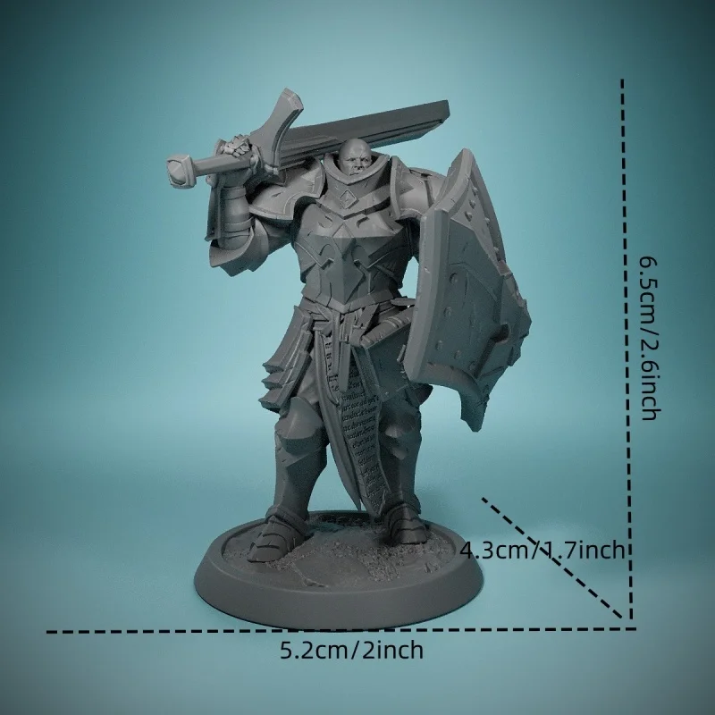 Templários Espada Cabeça Miniatura Tabletop Game, 3D Decoração Do Quarto, Adequado Para Variedade de Jogos de Tabuleiro, Escolha dos Colecionadores