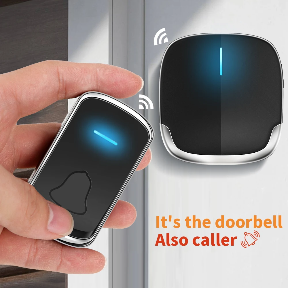 Outdoor Wireless Doorbell EU Plug 300M 23A 12V Battery Waterproof Smart Home Wall Penetrating Door Bell 37 Songs Welcome Melody