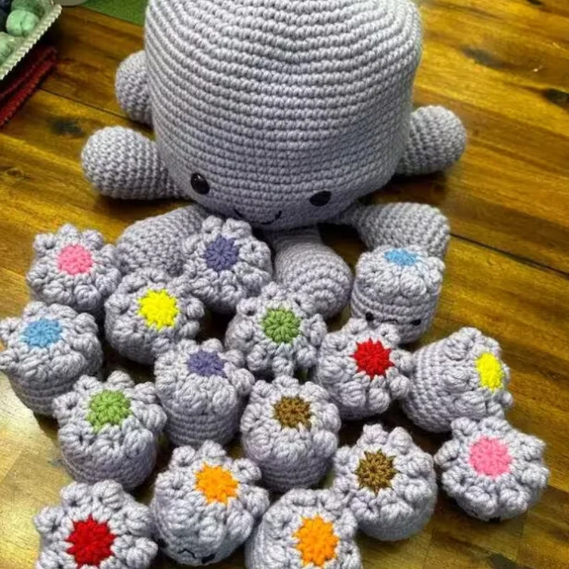 Imagem -05 - Polvo Handmade Crochet Memory Game Memory Matching Game Item Físico o Original Octopus Mom And Baby Brinquedos Educativos