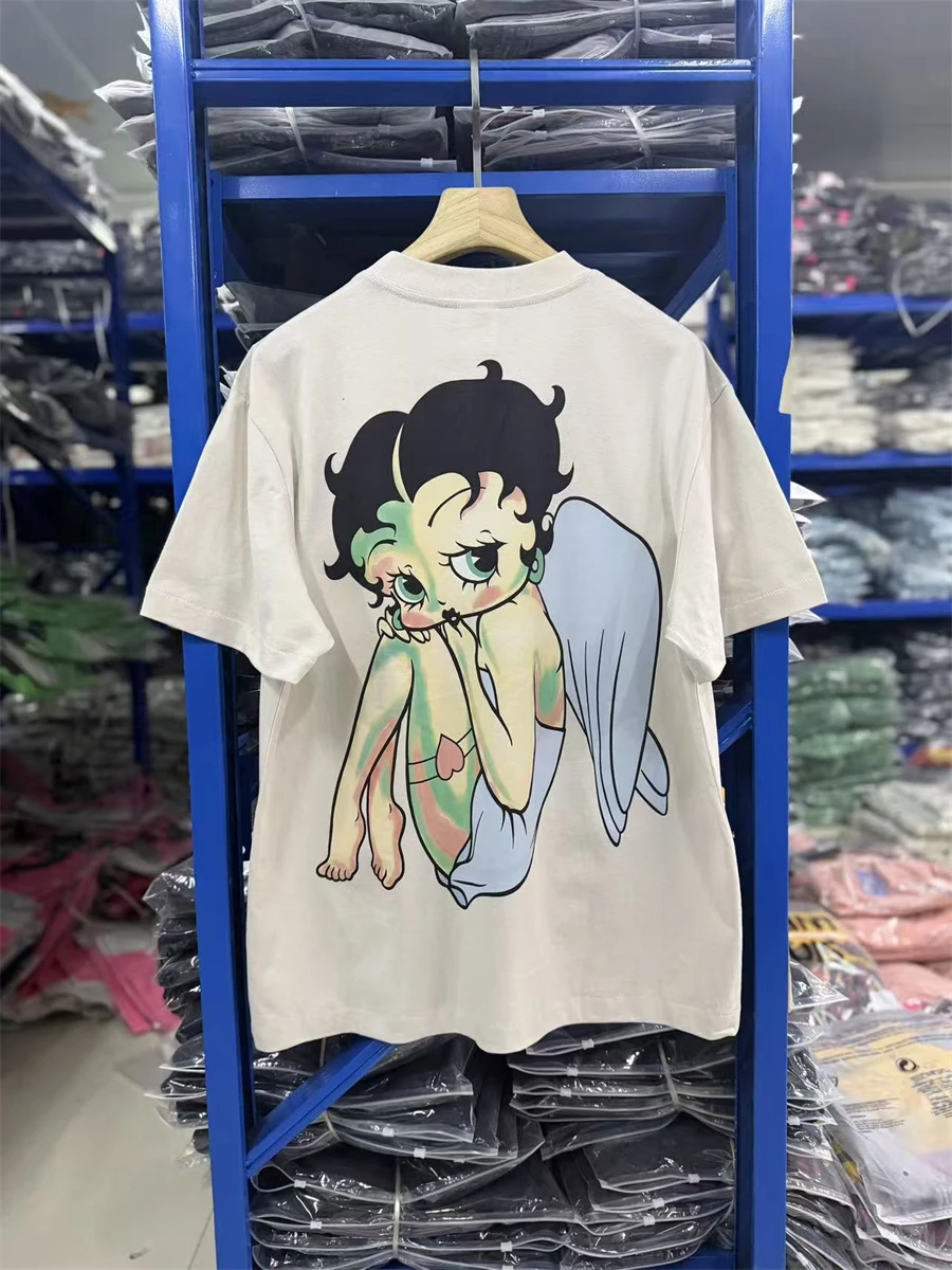 Summer SAINT Mx6 Vintage American Cartoon Devil Printed Cotton Short Sleeve High Street Casual Loose Sports Versatile T-shirt