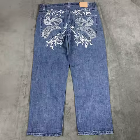 American Y2K solid color spot special loose jeans female street hip-hop Joker oversized wide-leg pants unisex punk mopping jeans