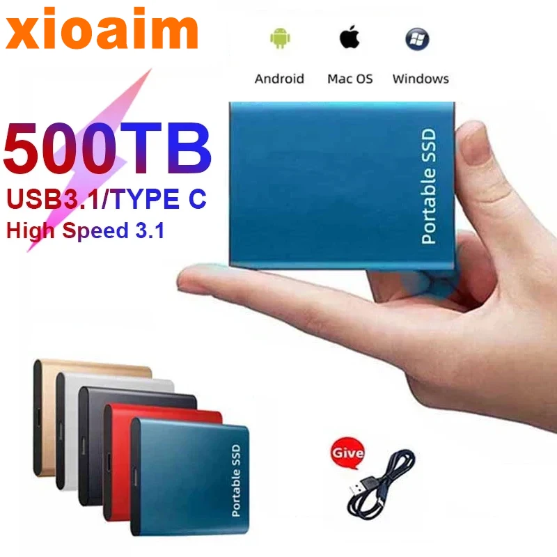 Voor Xiaomi Ssd Flash Harde Schijf Externe Type-C Hoge Snelheid 4Tb 8Tb 2Tb Usb3.1 Ssd Opslag Draagbare Hd Harde Schijf Voor Laptop/Pc