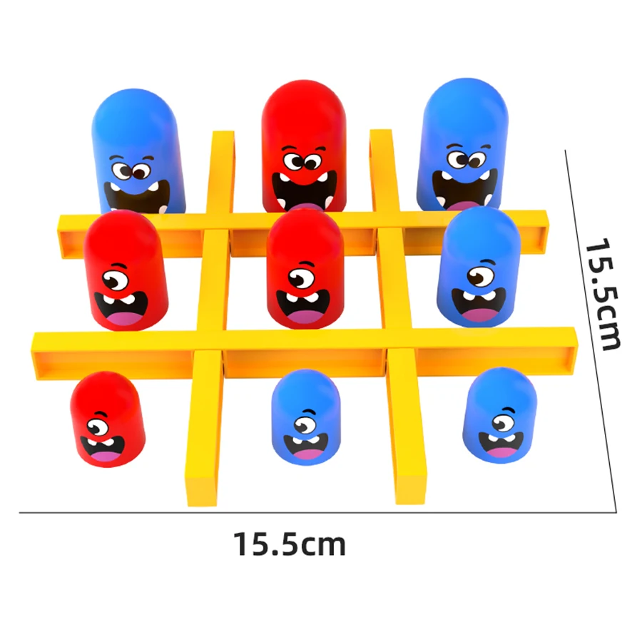 1set Tic Tac Toe Big Eat Small CartoonThinking Training Board Game Parent-Child Interactive Educational Toys For Kids  Gifts view 6