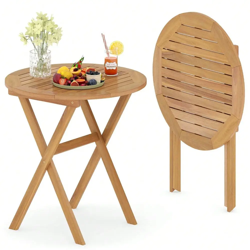

Side Table With Slatted Tabletop XShaped Structure Coffee Table