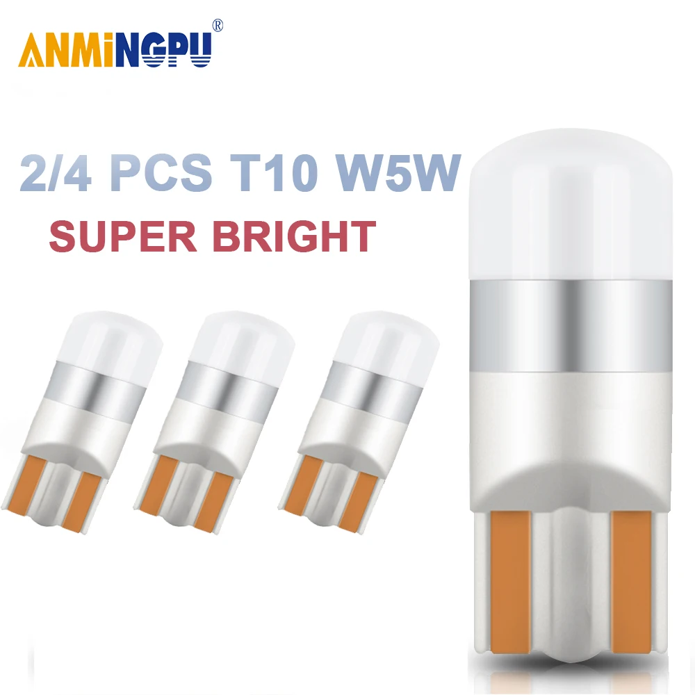 

ANMINGPU 2/4X Сигнальная лампа T10 W5W Светодиодные лампы 3030 1SMD W5W Led Canbus 168 194 Автомобильные габаритные огни Лампа для чтения Авто 12 В Белый