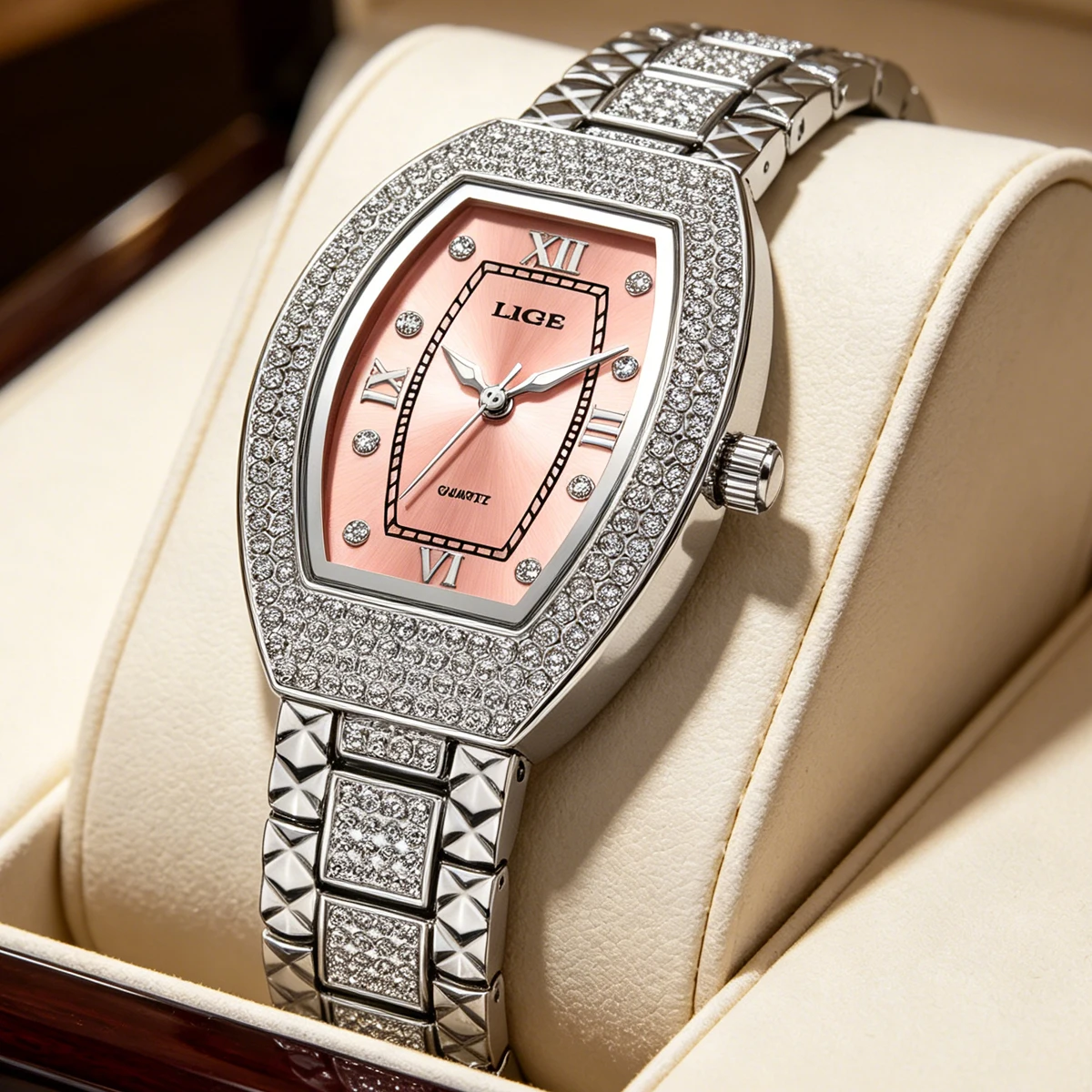 New LIGE Original Design Luxury Diamond Watch For Women Elegant Watches Fashion Out Sport Stainless Steel Waterproof Mille Clock