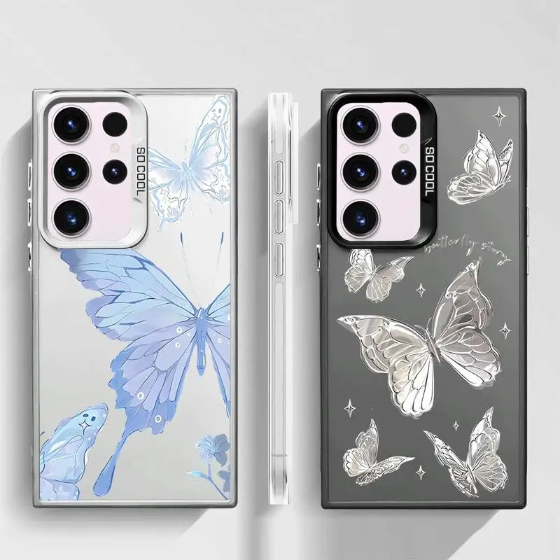 Art Beautiful Butterfly Phone Case for Samsung Galaxy S24Ultra S23 FE Note 20 Ultra S20 S21 S22 Plus S23Ultra 5G Silicone Soft