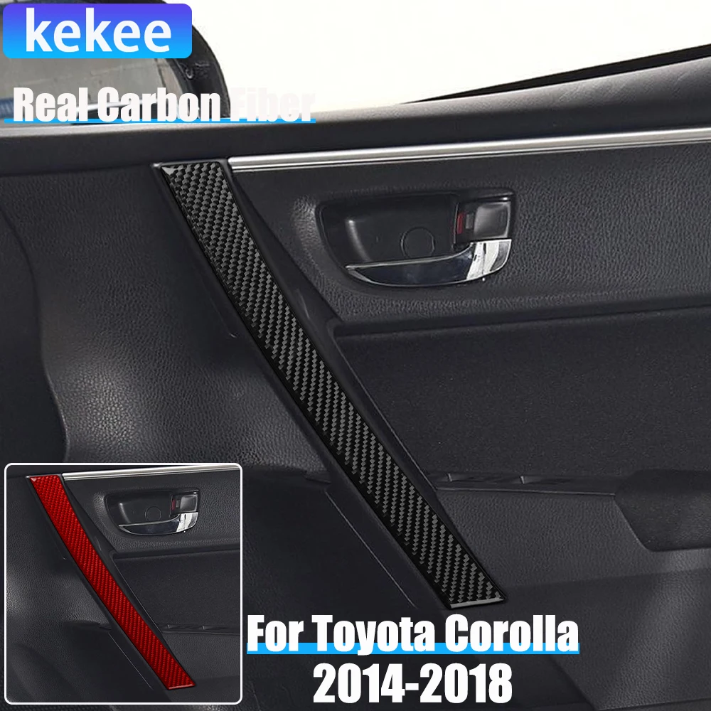 

Real Carbon Fiber Car Accessories Door Puller Strip Trim Cover Soft Sticker For Toyota Corolla 11th Gen 2014 2015 2016 2017 2018
