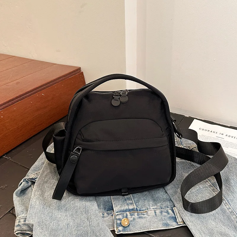 New minimalist backpack, women's bag, fashionable and versatile, street trend, multi compartment large capacity backpack
