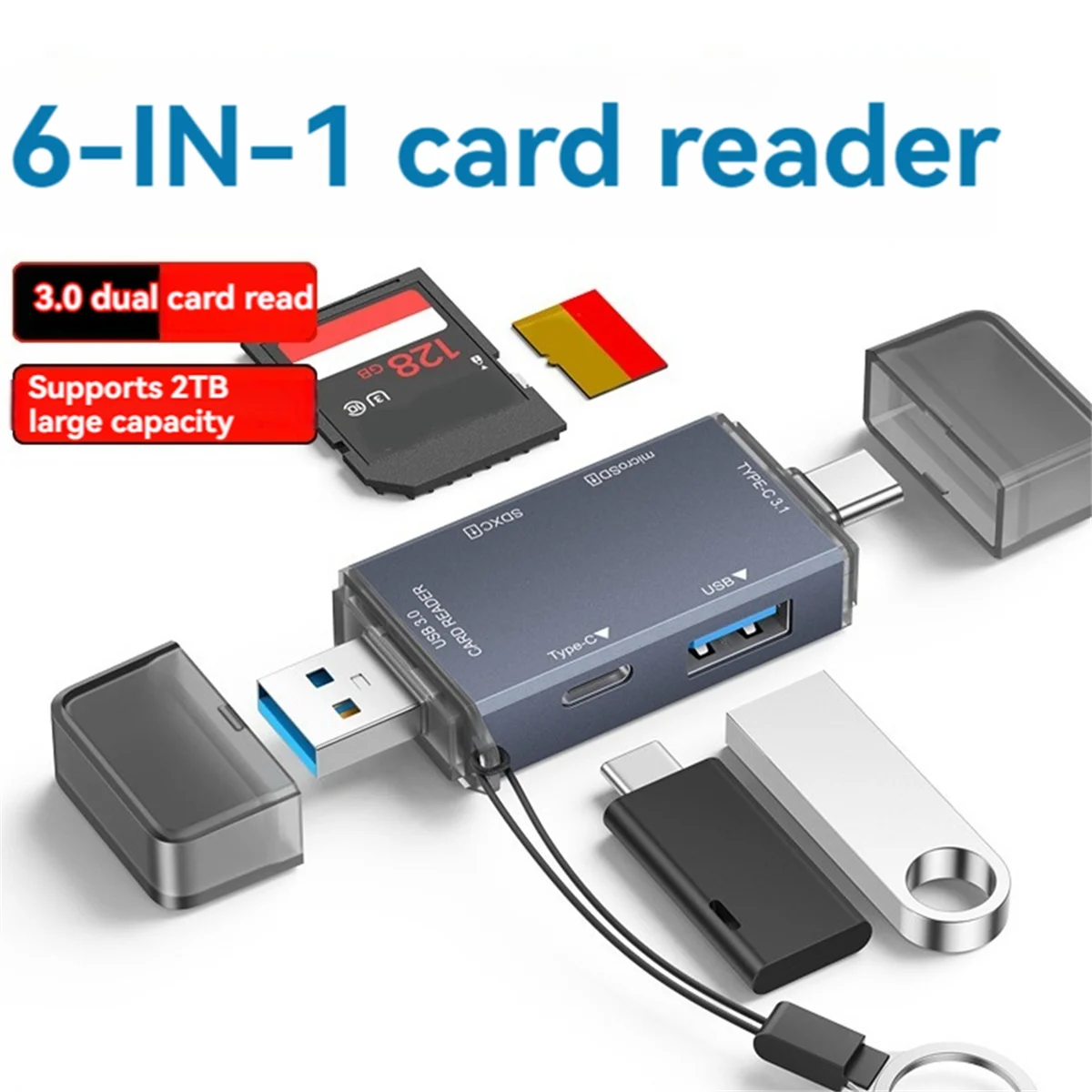 Card Reader USB3.0 SD TF Card Reader USB Hub for PC Laptop SD Card Reader Smart Memory