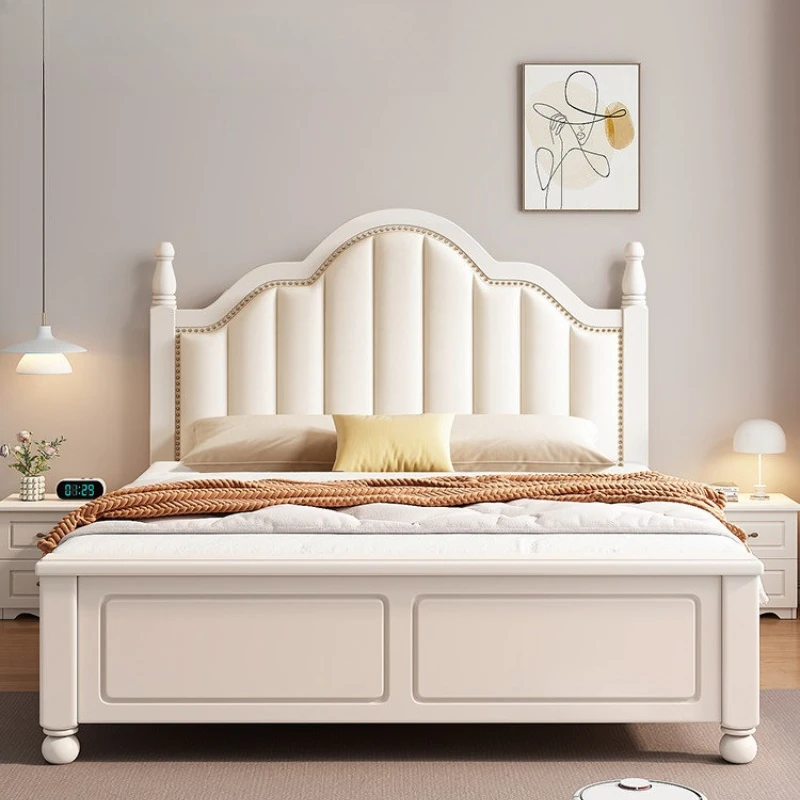 

wood household bed master bedroom 1.8 meters European soft bag double bed modern single base de cama individual home furniture