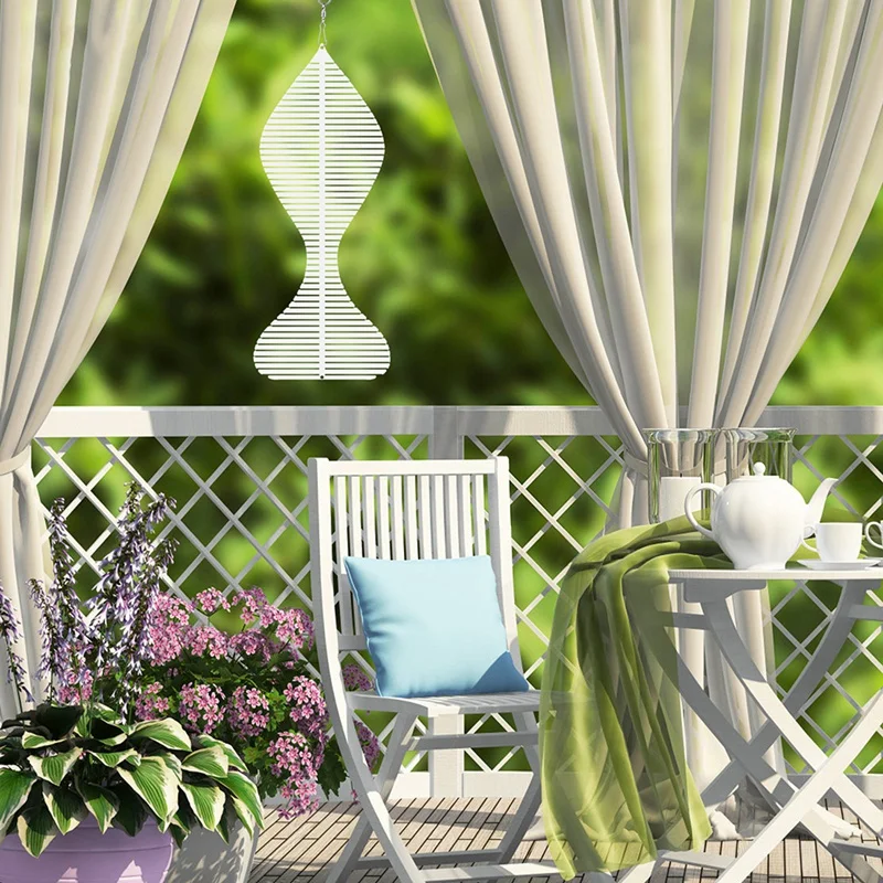 Spinner de viento de sublimación en blanco de doble cara 3D, cola de pez, escultura de viento de Metal de aluminio, adornos de jardín