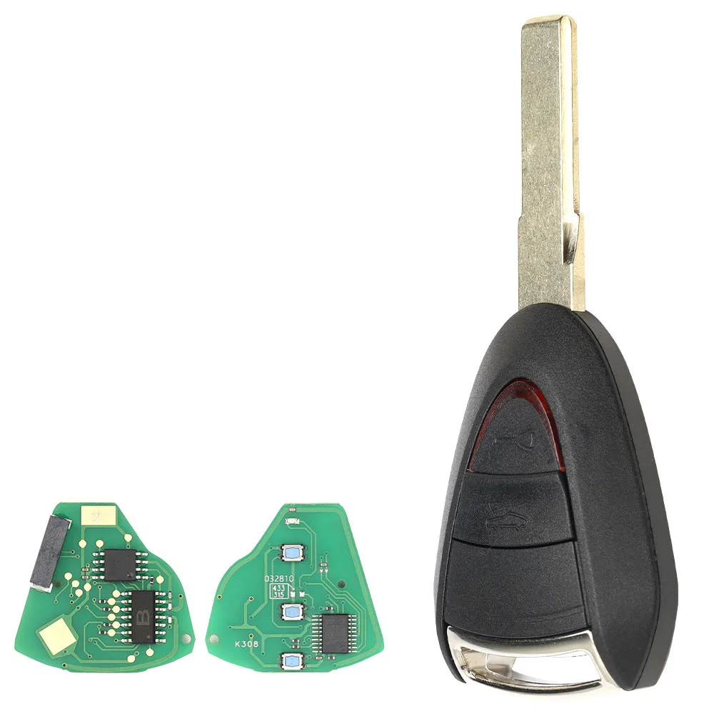 Zz ID46 Chip 315/433MHz Car Remote Control Key For Porsche Carrera Cayman 911 987 996 997 Boxster LXP-VIM2442 PN: 997-637-103-03