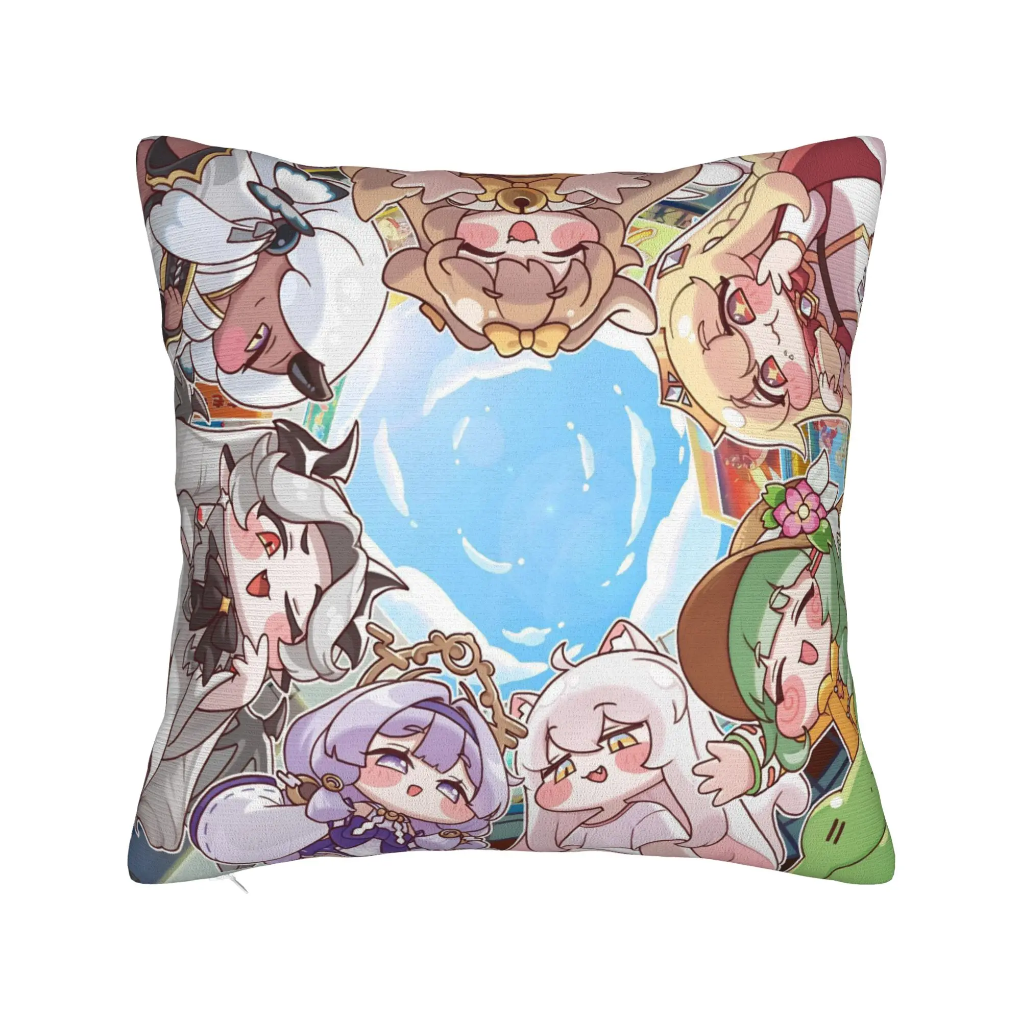 Trickcal C-Chibi Go Games Pillow Cover Accessories Printing Cushion Cover Decorative Throw Pillow Case Cover Home Multiple Sizes