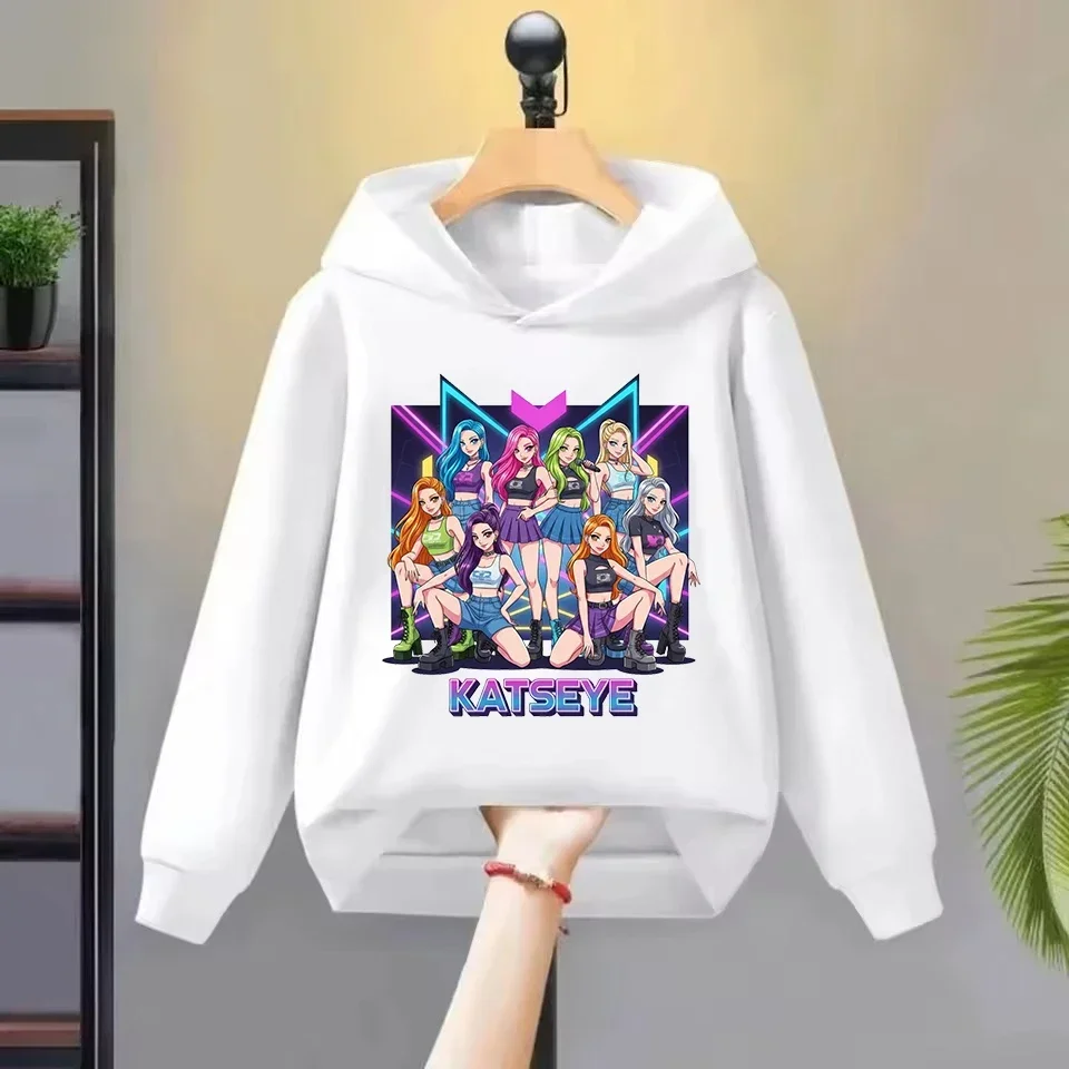Global Group Katseye Print Hoodie Baby Girl Boy Clothes Fashion Casual Hooded Sweatshirts Long Sleeve Pullover Kids Outfits Gift