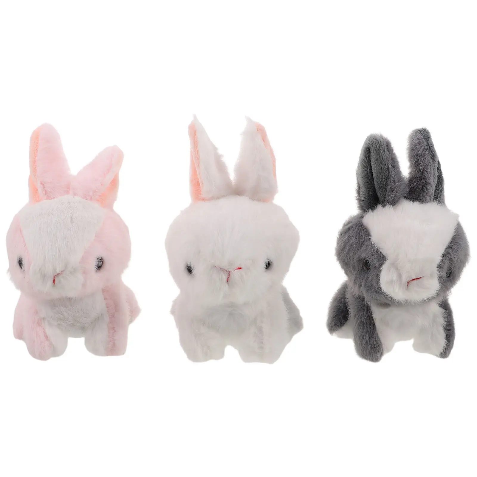 Mini Rabbit Keychain Set – 3pcs Soft Bunny Charms for Backpack, Purse, Handbag, Party & Halloween Decor