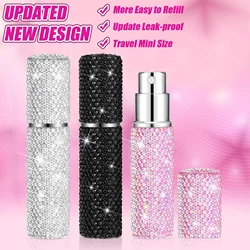 Botella pulverizadora de Perfume de cristal de 10ml, botellas recargables de viaje, Mini botella atomizadora de envases cosméticos vacíos con brillo brillante potable