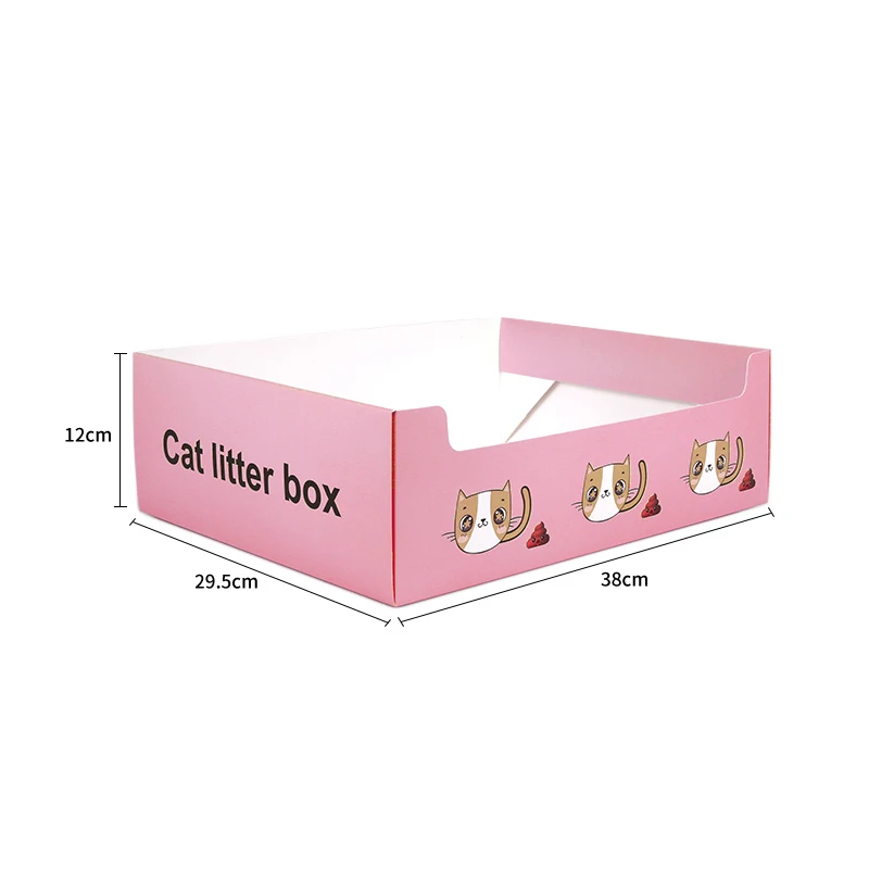 Caja de arena desechable para gatos, bandejas de papel flotables, caja de cartón ligera, revestimiento impermeable, inodoro seguro y cómodo para mascotas