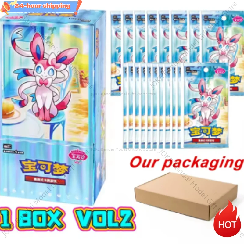 

In Stock Original Game Cards Gem Pack Vol.2 Chinese Cards PTCG Eevee Album Scarlet and Violet Trading PTCG Bag Box Card Toy Gift