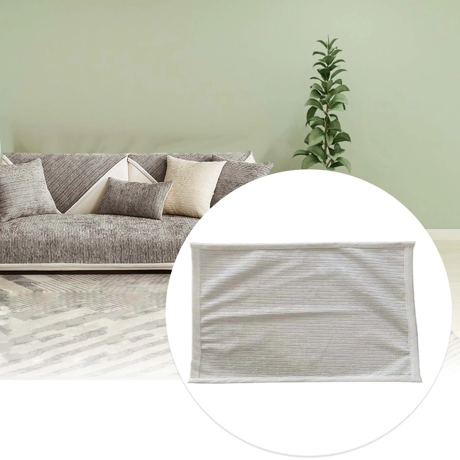 Modern Sofa Cover Thickened Washable for Living Room Home Decoration Kids Pets Dogs Friendly Simple Chenille Beige 90x120cm