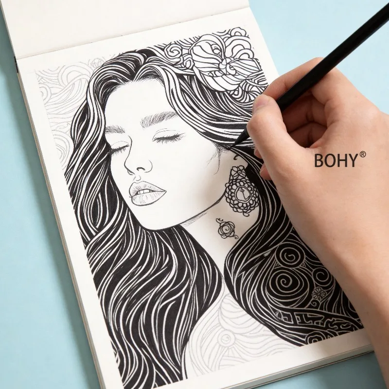 A Copy of Landscape Figure Flower Zen Wrap Decoration Pattern Coloring, Adult Decompression and  Emotional Relaxation Painting