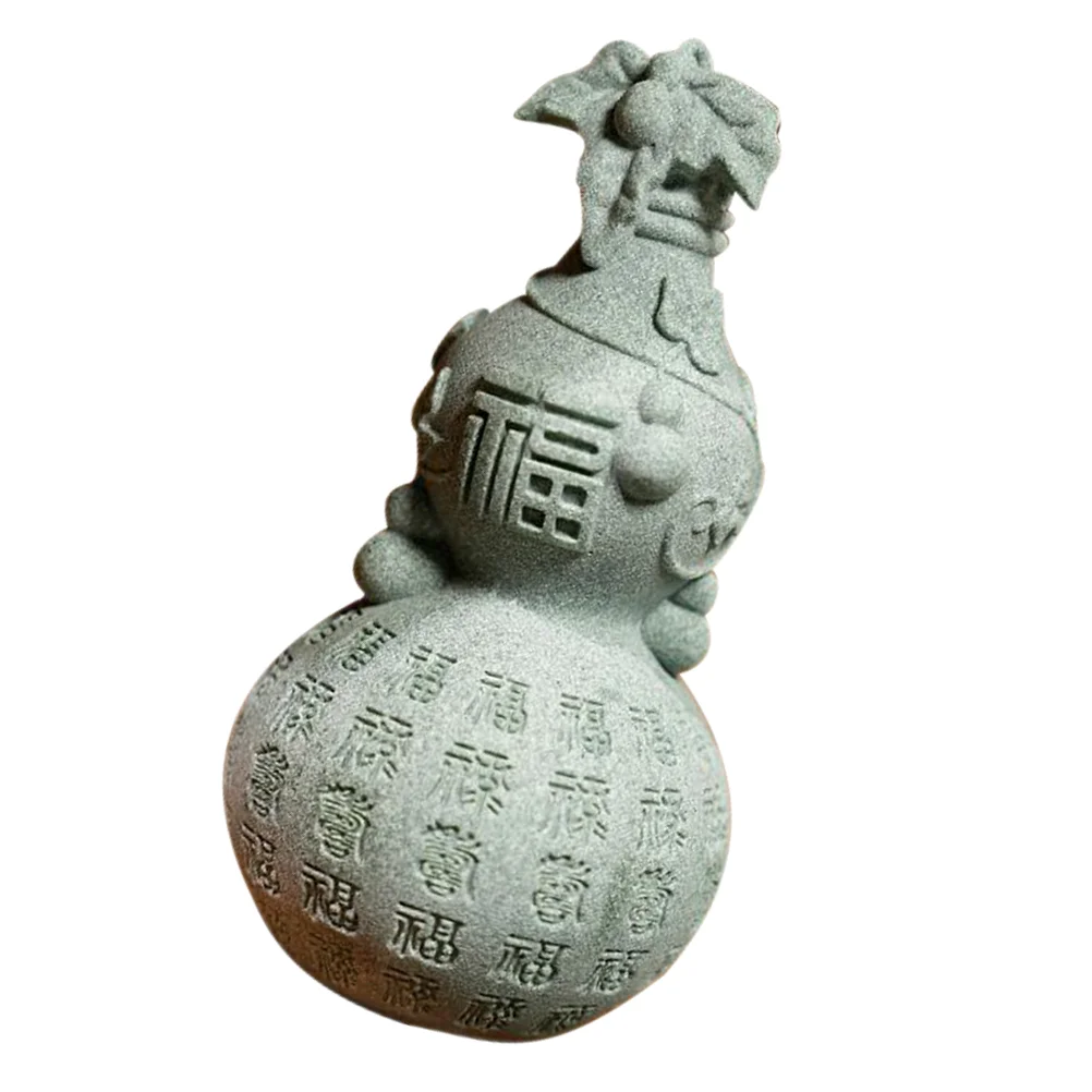 

Gourd Ornaments Decorative Statue Vintage Calabash Stone Craft Adornment Chinese Luck Treasure Car