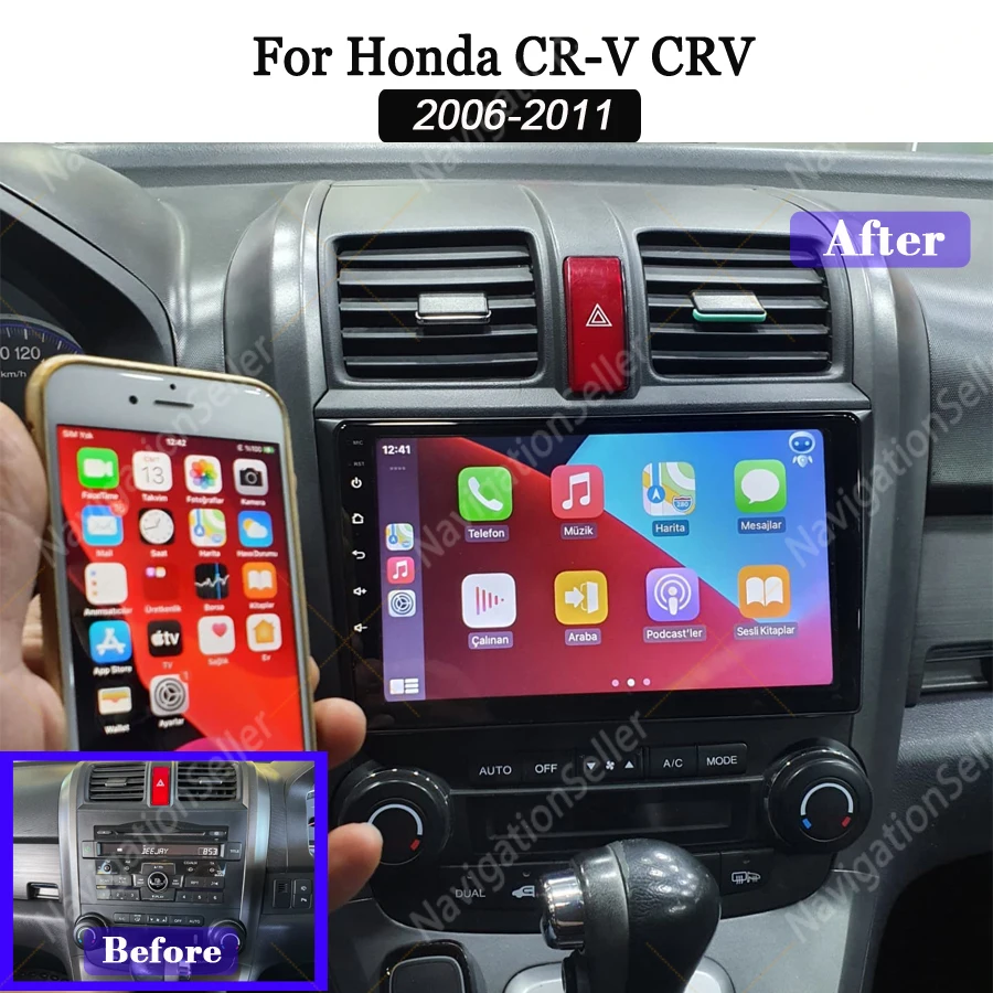 

Android 13 Car Stereo For Honda Crv Cr V 2006 - 2011 Carplay Auto Radio Multimedia Player Navigation Touch Screen Bluetooth Wifi