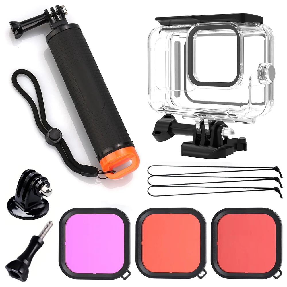 Neues Floaty Bobber wasserdichtes Gehäuse-Set, geeignet für Gopro Hero 13 12 11 10 9, Action-Kamera-Filter-Zubehör-Set