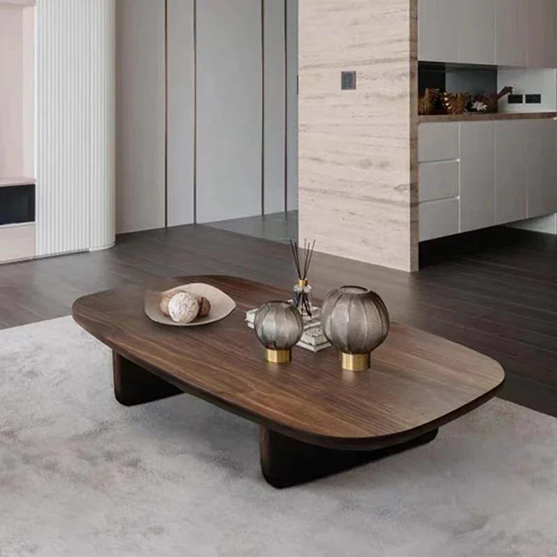 

Nordic retro solid wood coffee table Japanese-style simple living room tea table Wabi **** B & B designer log square tea table