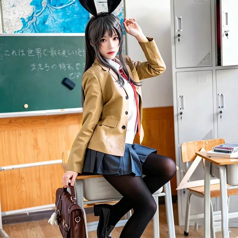 

Костюм для косплея Сакураджимы Май из аниме «Rascal Does Not Dream of Bunny Girl Senpai», головной убор с ушками кролика