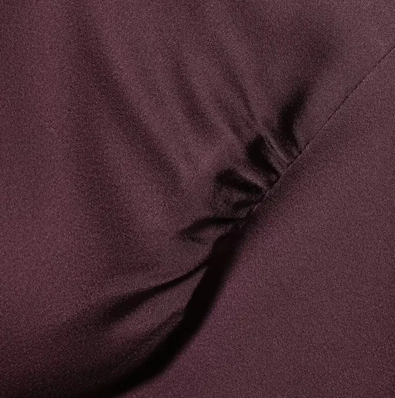 Elegantes Frühlings-Langkleid aus Satin für Damen – langärmliges Kleid mit V-Ausschnitt und Schalverzierung, sexy glänzendes Partykleid