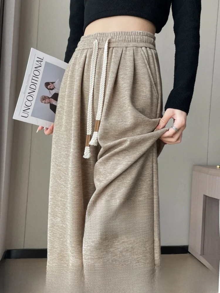 Oaeal Lazy Glutinous Pants レディース ハイウエスト ストレートレッグ ワイドレッグパンツ Fce 裏地付き スリムフィット カジュアルパンツ 通勤用