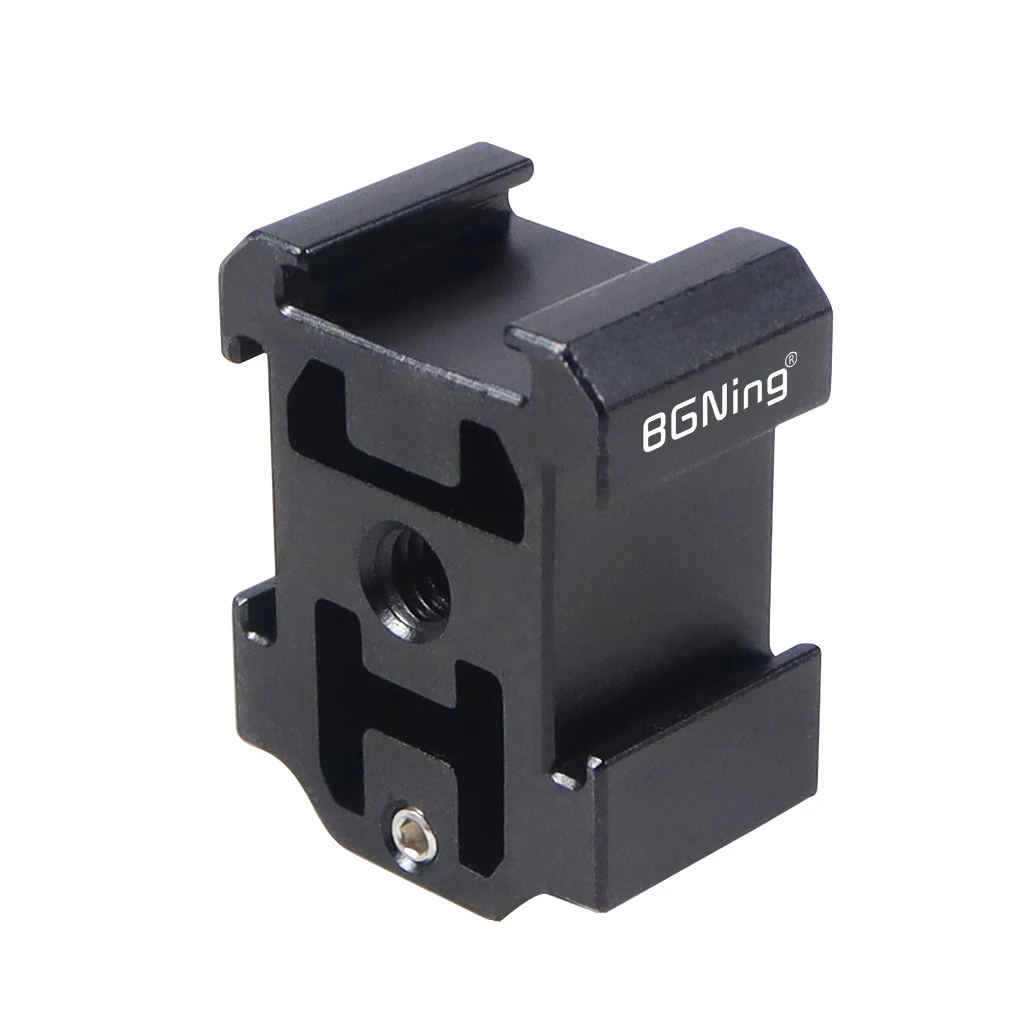 Kamera Blitzschuh Mount Adapter Aluminium Triple Cold Shoe Halterung Stativ Kugelkopf Monitor für DJI Mic 2 Studio Video Licht Stehen – Detail 2