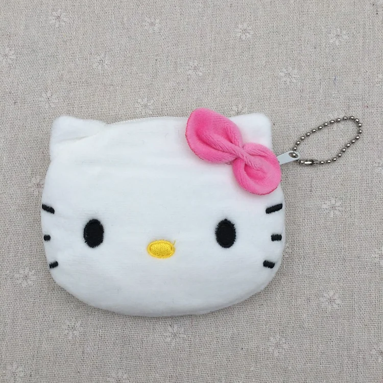 Simpatico portafoglio in peluche Sanrio Hello Kitty Kuromi portamonete Anime Figure Stitch Bag accessori portachiavi giocattoli per bambini regalo per ragazze Kawaii