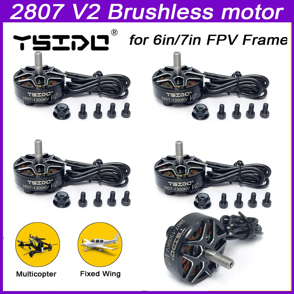 YSIDO 2807 V2 1300KV 2-6S Brushless Motor for FPV Freestyle 6inch 7inch Long Range LR7 Drones DIY Parts Multicopter Spare Part